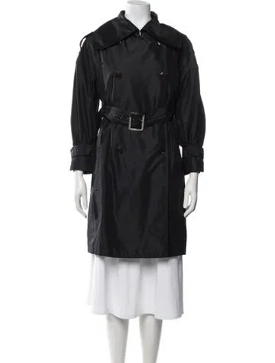 Pre-owned Ferragamo Silk Trench Coat In Black