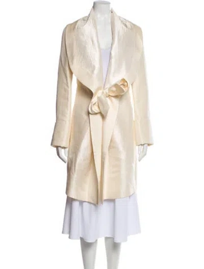 Pre-owned Ferragamo Silk Trench Coat In Neutral