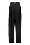 Ferragamo Silk Trousers In Black
