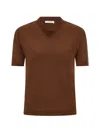 Ferragamo Silk T-shirt In Brown