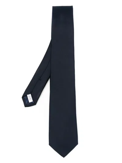 Ferragamo Silk Twill Tie In Blue