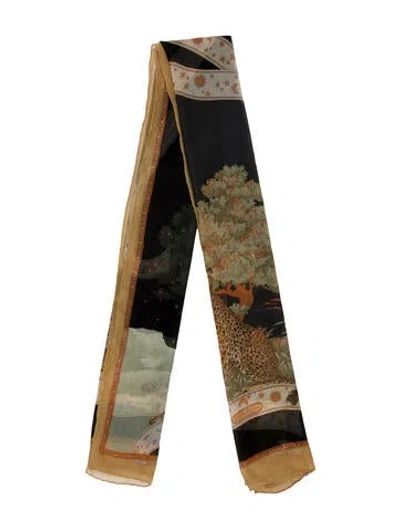 Pre-owned Ferragamo Silk Vintage Scarf In Neutrals