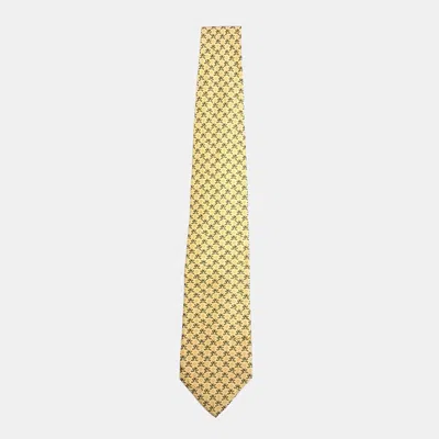 Pre-owned Ferragamo Silk Yellow Tie