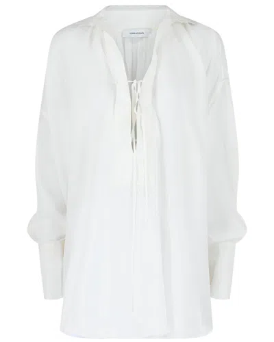 FERRAGAMO FERRAGAMO SILK-BLEND TUNIC TOP