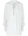 Ferragamo Silk-blend Tunic Top In White