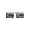 Ferragamo Square Pattern Cufflinks In Black