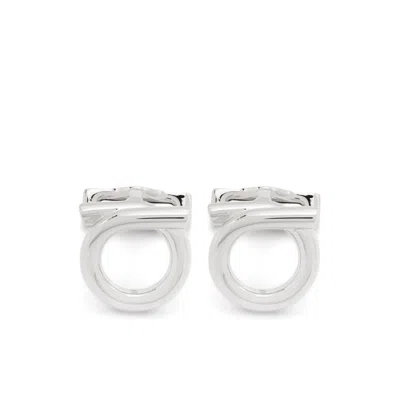 Ferragamo Silver Cufflinks Men In Metallic