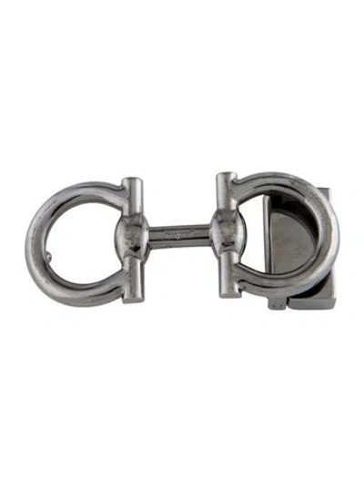 Pre-owned Ferragamo Silver Gancini Belt Buckle