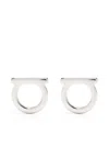 Ferragamo Gancini Stud Earrings With Glossy Gold Finish