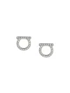 Ferragamo Silver Gancini Stud Earrings In Silver