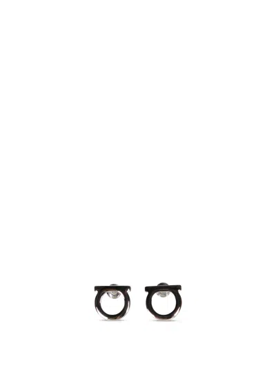 Ferragamo Silver Hook Stud Earrings