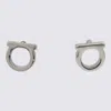 Ferragamo Silver Tone Brass Earrings In Metallic