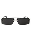 Ferragamo Silver Metal Sunglasses In Black