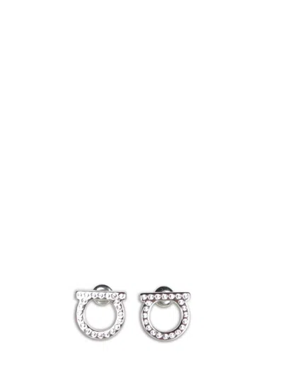Ferragamo Silver Strass Earrings