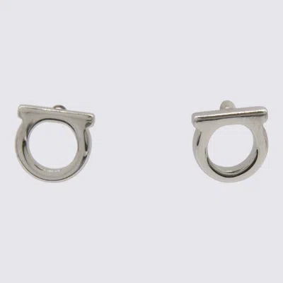 Ferragamo Silver Tone Brass Earrings In Metallic