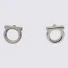 Ferragamo Silver Tone Brass Earrings In Metallic