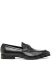 Ferragamo Silver-tone Hardware Loafers In Black