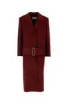 Ferragamo Belted Wool And Cashmere-blend Coat In Red
