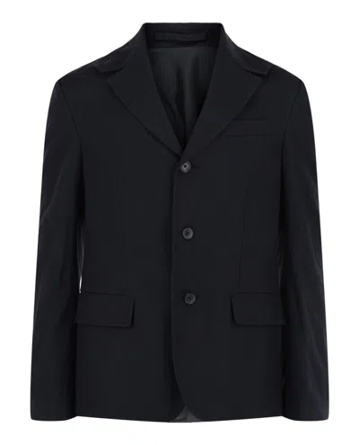 Ferragamo Single-breasted Blazer In Black