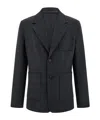 Ferragamo Applied Pockets Single-breasted Blazer In Blue