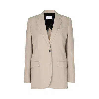 Pre-owned Ferragamo Single Breasted Blazer 'bone' | Cream | Women's Size 44 In White