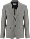 Ferragamo Single-breasted Blazer In Grey
