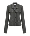 Ferragamo Herringbone-pattern Flap-pocket Blazer In Multi