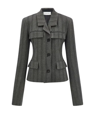 FERRAGAMO SINGLE BREASTED BLAZER IN CHEVRON