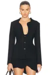 Ferragamo Single Breasted Blazer In Nero