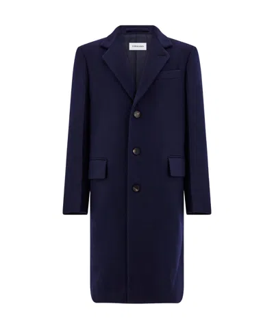 Ferragamo Single Breasted Coat In Black