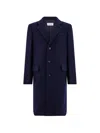 Ferragamo Single Breasted Coat In Blue