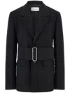 Ferragamo Single-breasted Cotton Blazer In Black