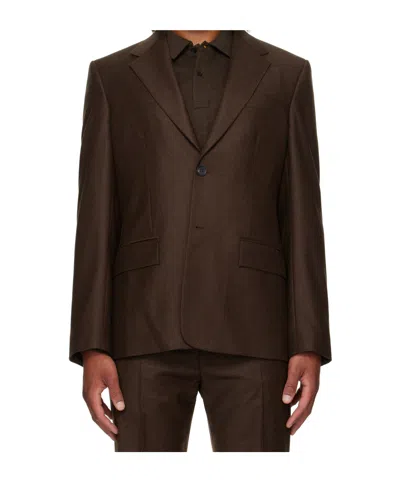 FERRAGAMO SINGLE BREASTED FLANNEL BLAZER