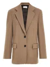 Ferragamo Single-breasted Flap-pocket Blazer In Brown