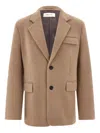 Ferragamo Single-breasted Flap-pocket Blazer In Neutral