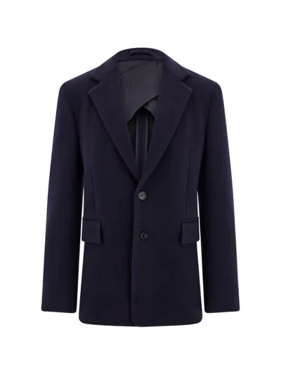 Ferragamo Single Breasted Jersey Blazer In Blue