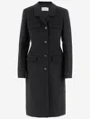 Ferragamo Single-breasted Shaped Coat In Wool And Cashmere In Black