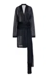 Ferragamo Single-breasted Sheer Jacket In Blue