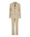 Ferragamo Single-breasted Suit With Notched Lapels And Tailored Structure In Neutral