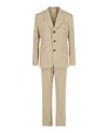 Ferragamo Single-breasted Suit With Notched Lapels And Tailored Structure In Neutral