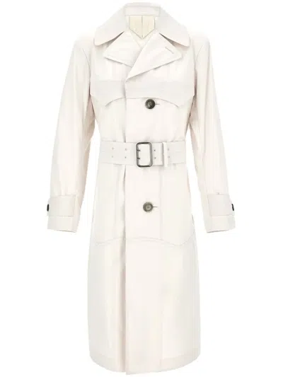 Ferragamo Single Breasted Trench In White