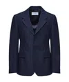 Ferragamo Single-breasted Wide-lapel Blazer In Black