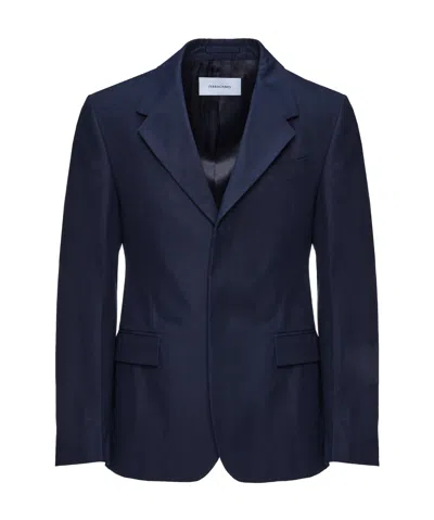 Ferragamo Single-breasted Wide-lapel Blazer In Black