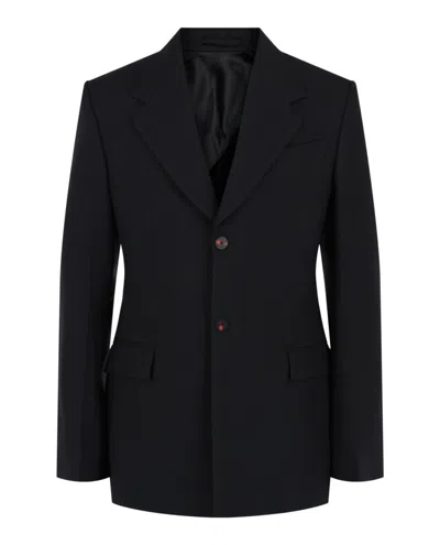 Ferragamo Single-breasted Wool Blazer In Black