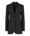 Ferragamo Single-breasted Wool Blazer In Black