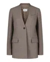 Ferragamo Single-breasted Wool Blazer In Neutral