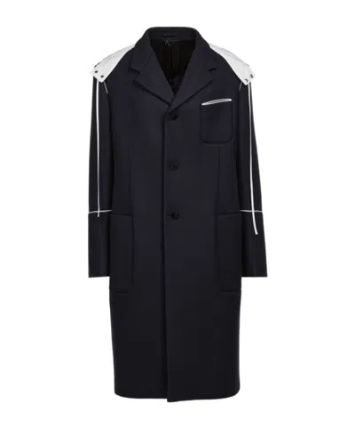 Ferragamo Single-breasted Wool Coat In Black