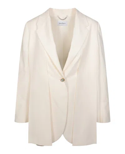 Ferragamo Single Button Silk Blazer