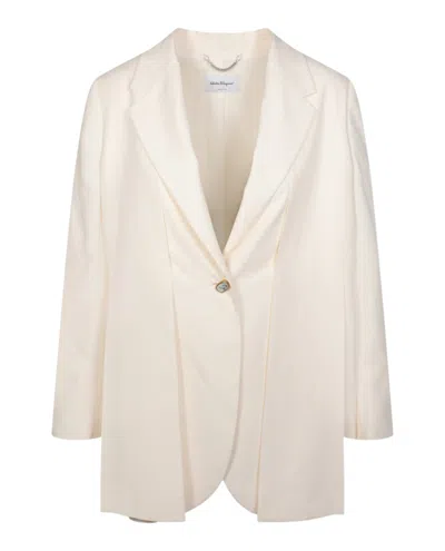 FERRAGAMO SINGLE BUTTON SILK BLAZER