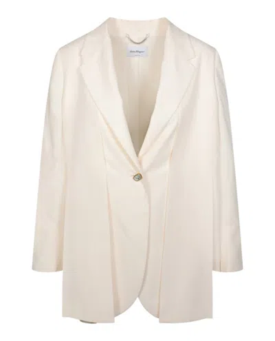 FERRAGAMO SINGLE BUTTON SILK BLAZER